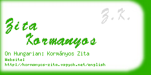 zita kormanyos business card